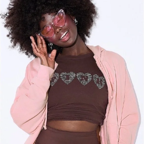 🔥VS Pink ✨bling✨ short sleeve campus tee sz XXL NWT - Picture 3 of 9